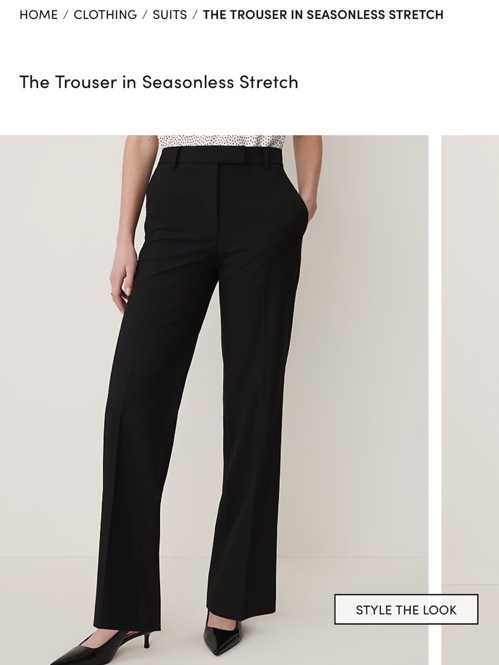 Ann Taylor Black Straight-Leg Dress Trousers